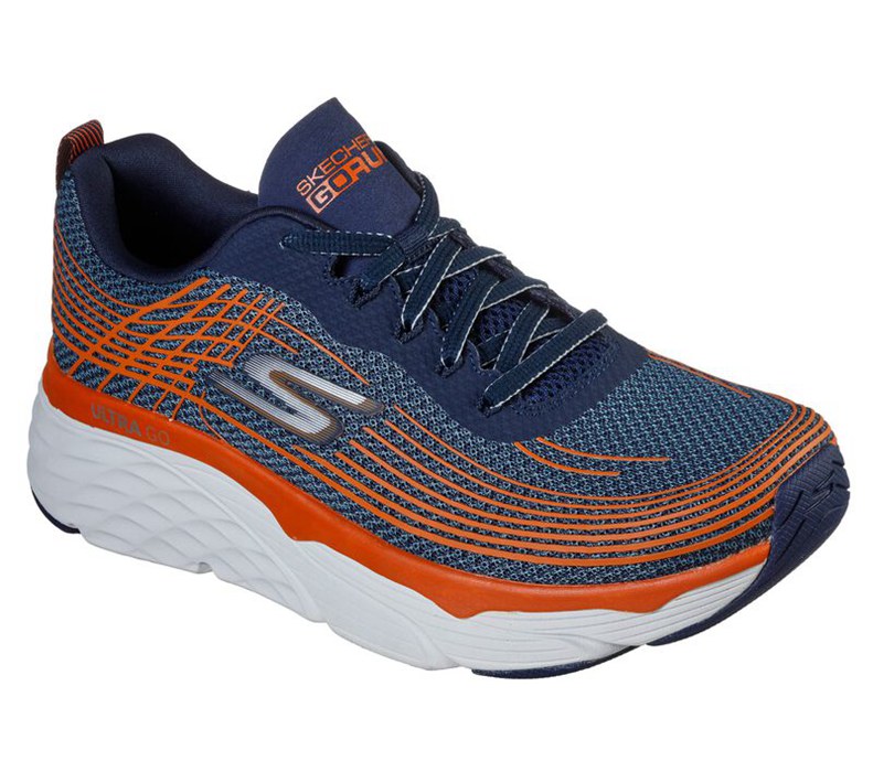 Skechers Herr Marinblå/Orange Sneakers - Max Cushioning Elite - Sverige (KLWBR-6084)